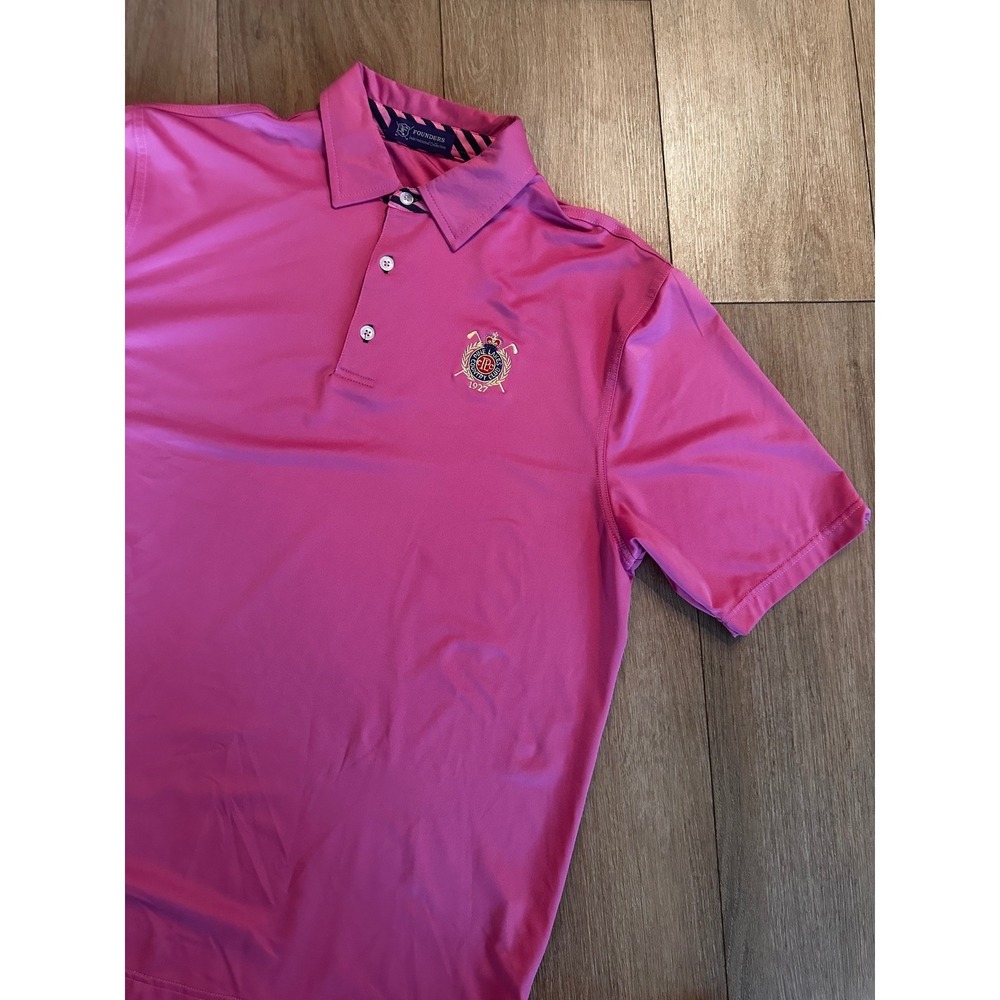Founders International Pink Pine Lakes Country Club Golf Polo Shirt Mens Medium